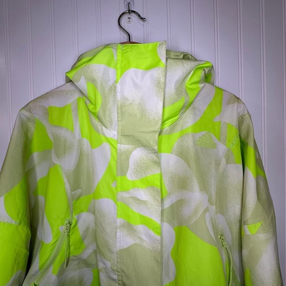 Adidas Women's City Escape Full-Zip Hoodie Jacket Bright Green and White Size L - Picture 8 of 16